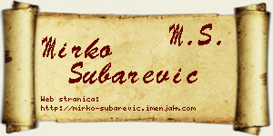 Mirko Šubarević vizit kartica